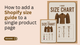 Shopify size guide