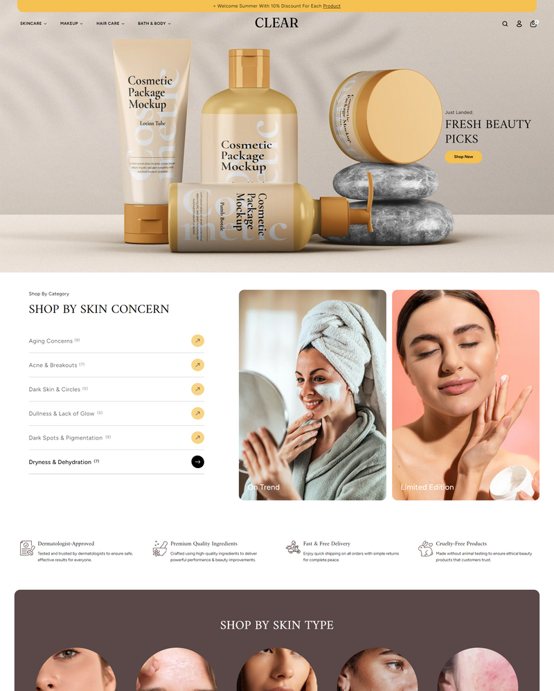 Clear Cosmetic Shopify Theme