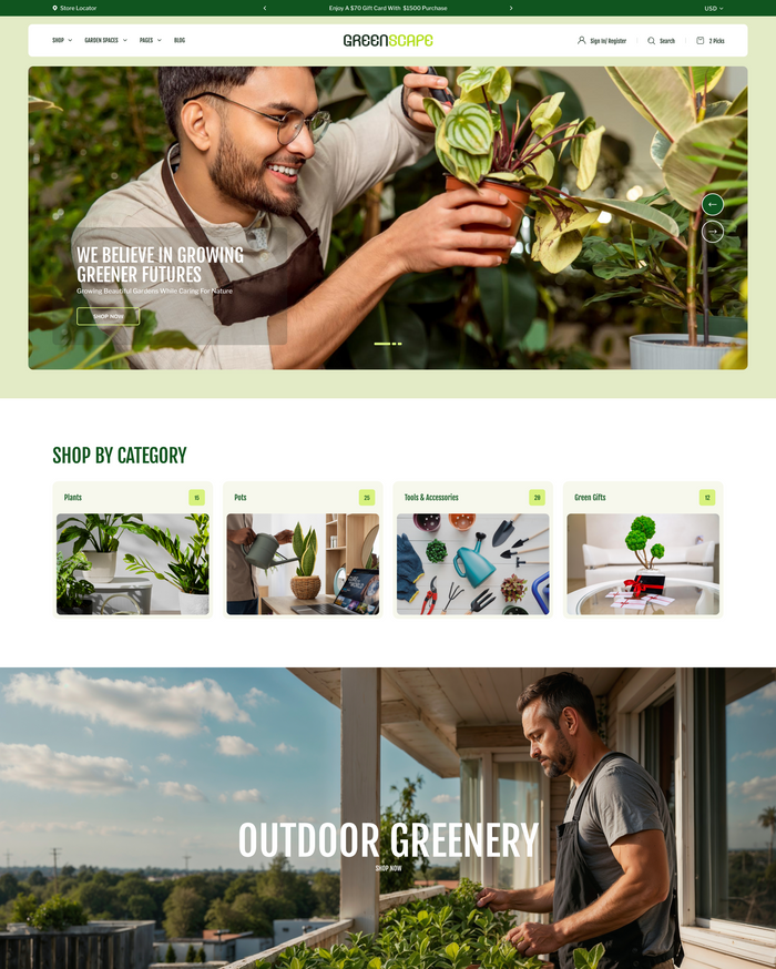 Greenscape Plants Shopify Theme